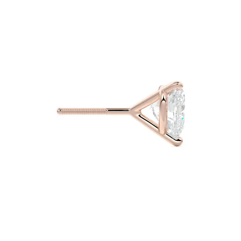 Martini Heart Diamond Stud Earrings 14K ROSE GOLD - Image 4