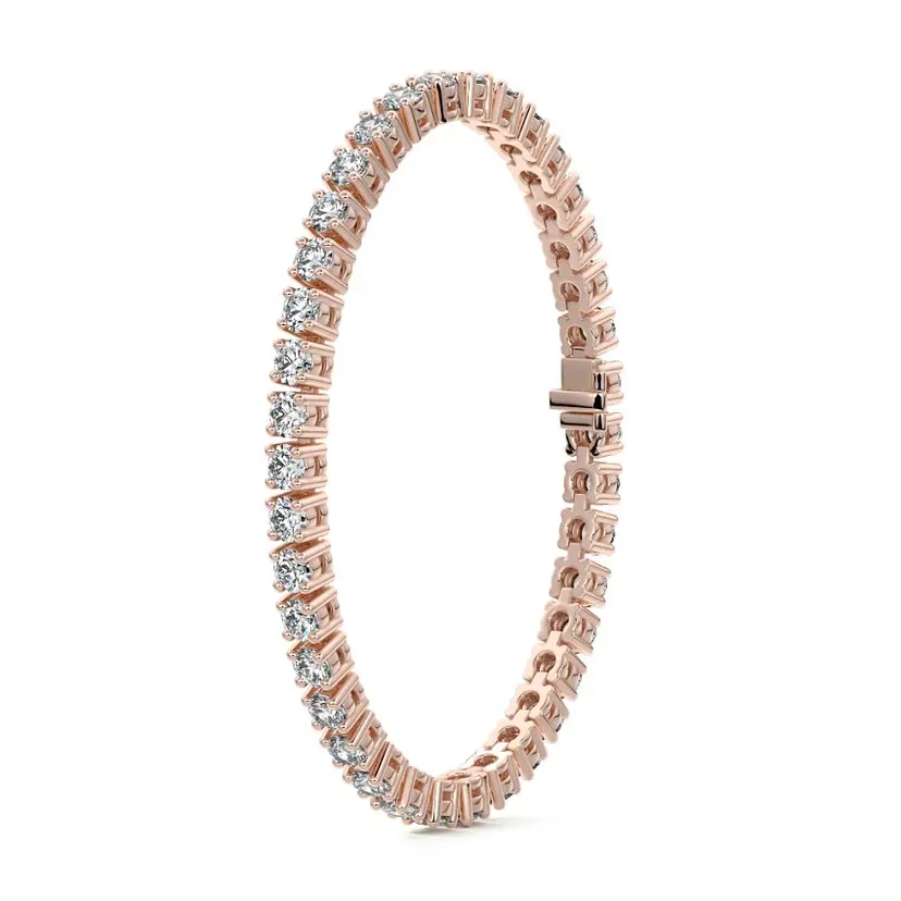 Basket Round Tennis Bracelet 14K ROSE GOLD - Image 3