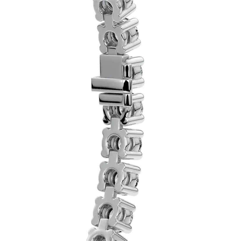 Basket Round Tennis Bracelet 14K WHITE GOLD - Image 2