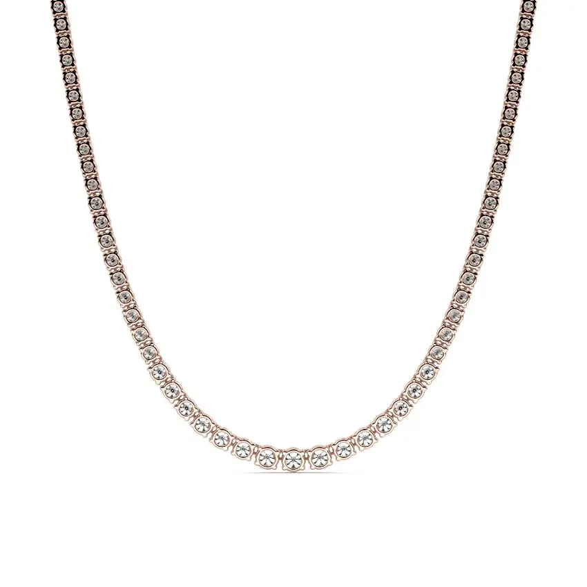 Classic Diamond Tennis Necklace 14K ROSE GOLD - Image 2