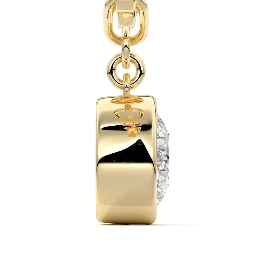 Drop Bezel Diamond Necklace 14K GOLD - Image 4