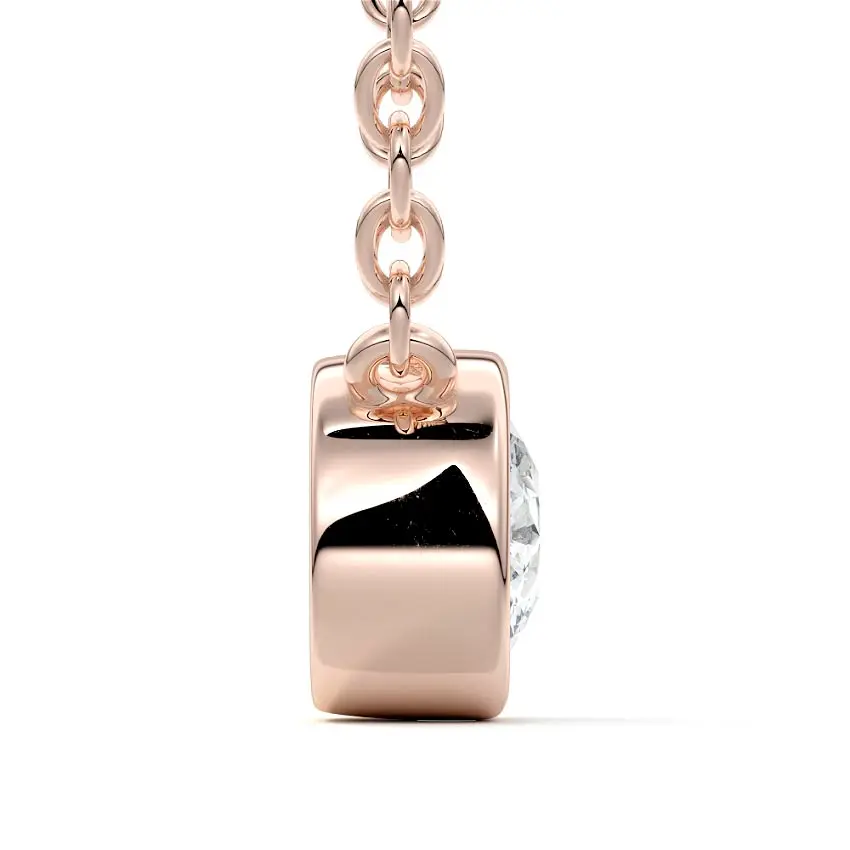 East West Bezel Diamond Pendant 14K ROSE GOLD - Image 2