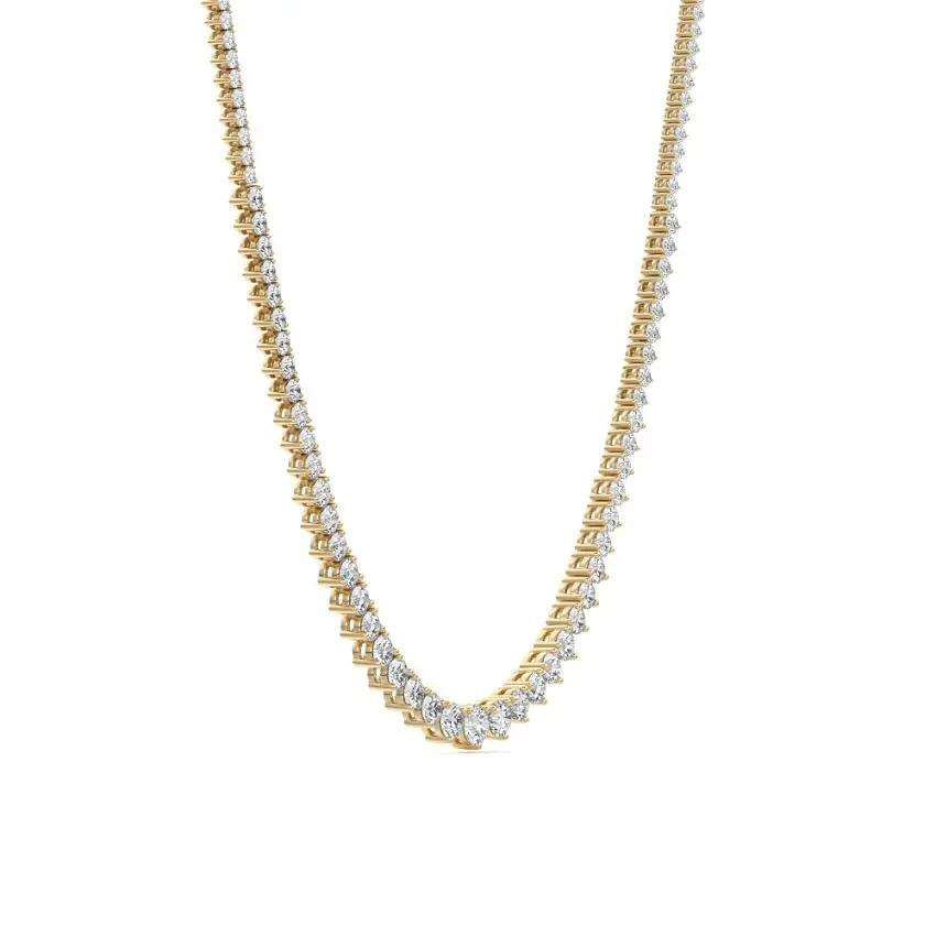 Graduated Riviera Tennis Necklace 14K GOLD - Image 4