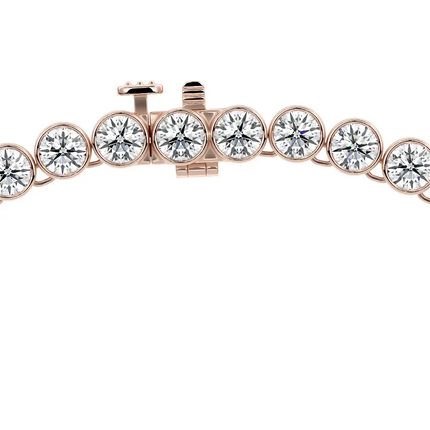 Bezel Diamond Tennis Necklace 14K ROSE GOLD - Image 2