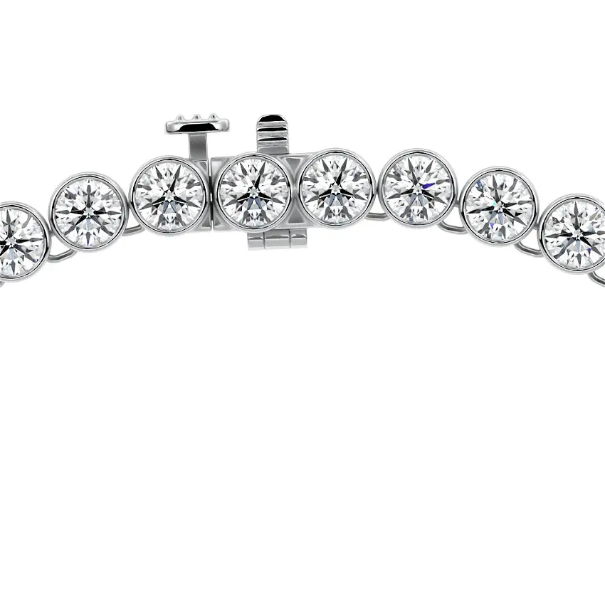 Bezel Diamond Tennis Necklace 14K WHITE GOLD - Image 2