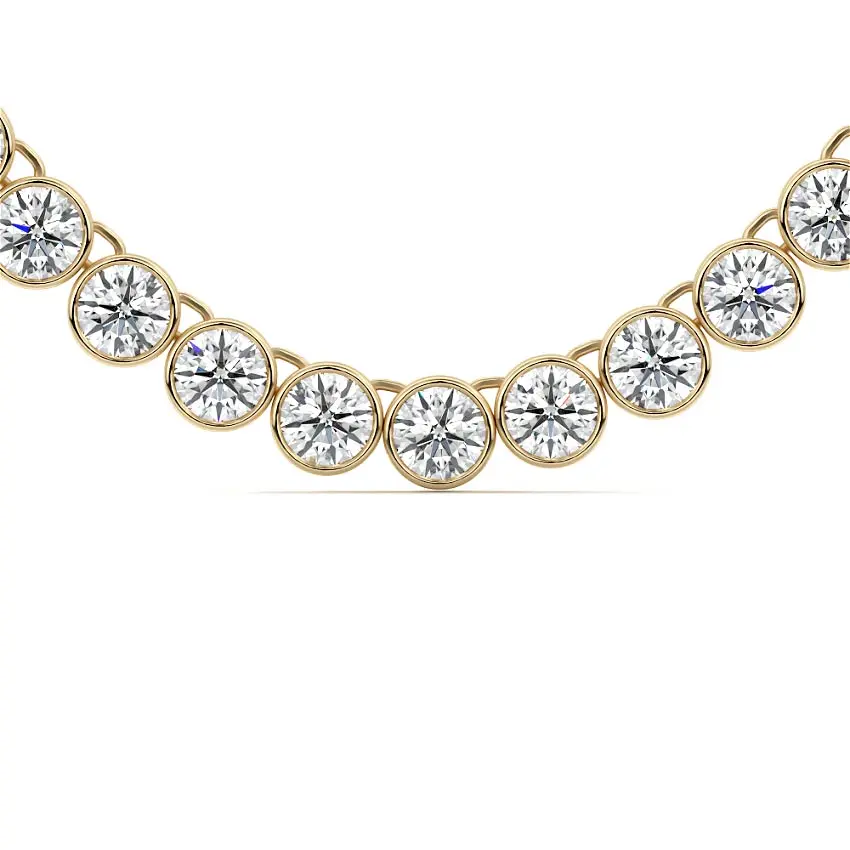Bezel Diamond Tennis Necklace 14K GOLD - Image 2
