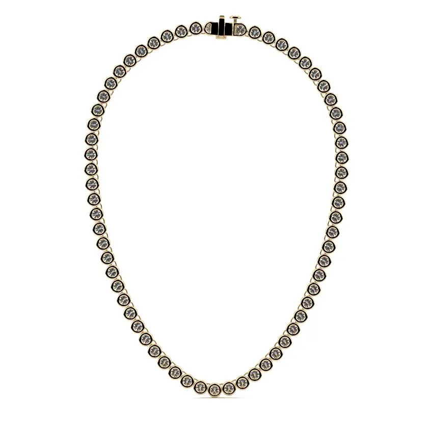 Bezel Diamond Tennis Necklace 14K GOLD - Image 4