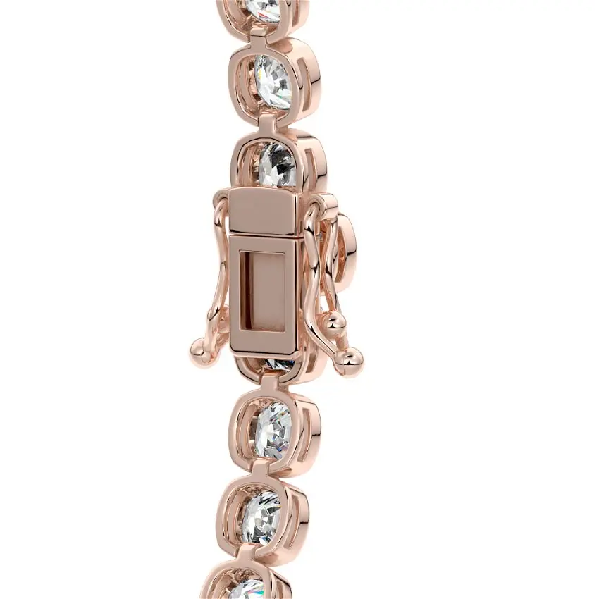 Bezel Cushion Tennis Bracelet 14K ROSE GOLD - Image 4
