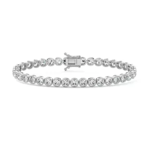 Bezel Cushion Tennis Bracelet 14K WHITE GOLD