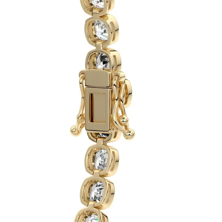 Bezel Cushion Tennis Bracelet 14K GOLD - Image 4