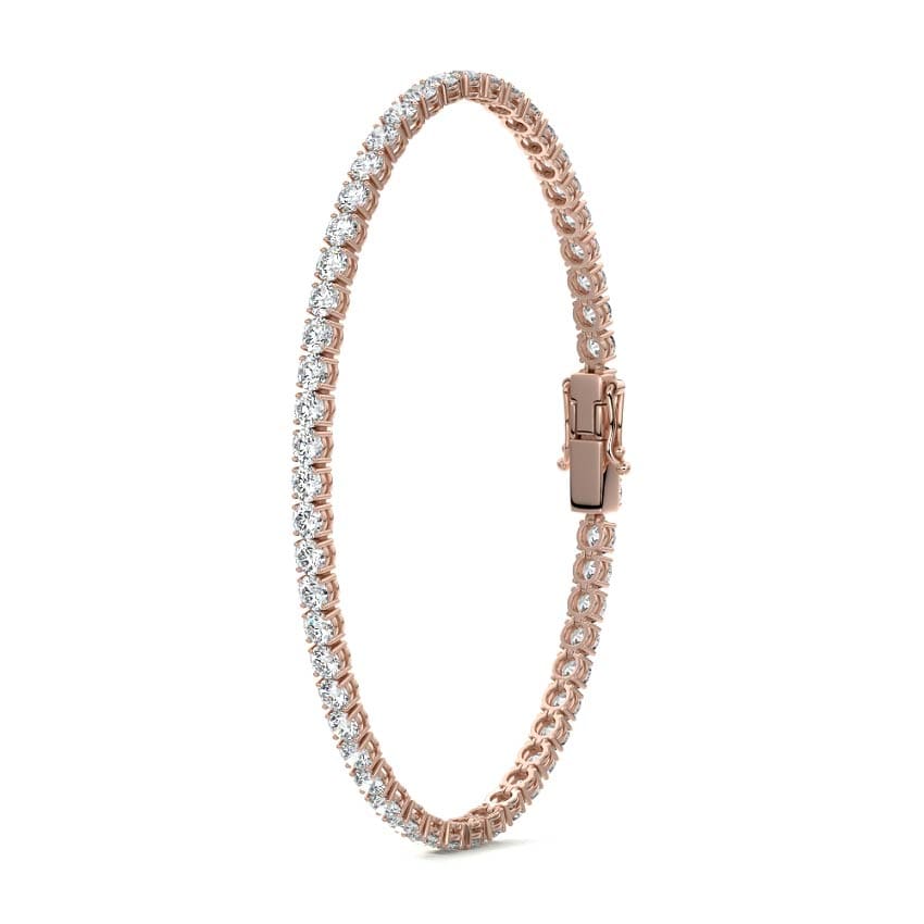 Four-Prong Diamond Tennis Bracelet 14K ROSE GOLD - Image 3