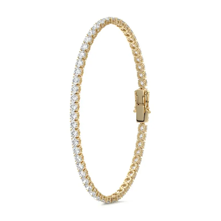 Four-Prong Diamond Tennis Bracelet 14K GOLD - Image 4