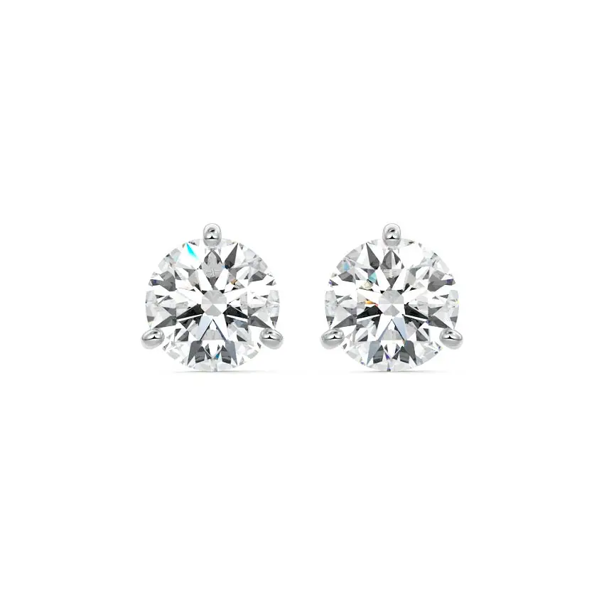 Martini Diamond Stud Earring 14K WHITE GOLD - Image 4