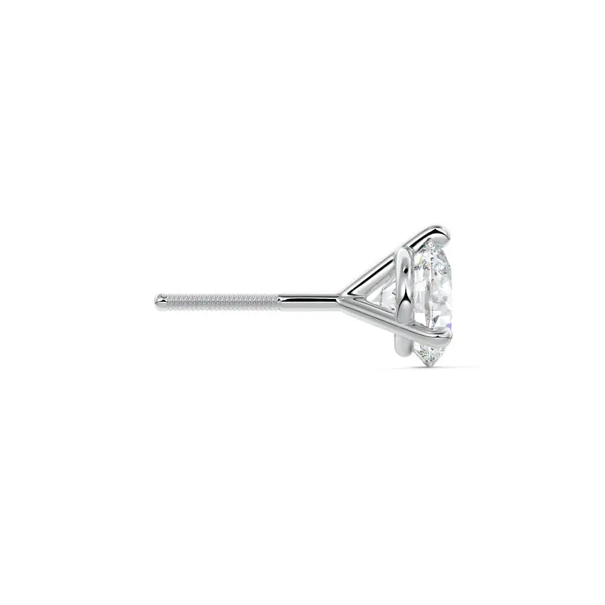 Martini Diamond Stud Earring 14K WHITE GOLD - Image 3