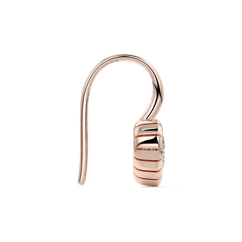 Heart Drop Diamond Earrings 14K ROSE GOLD - Image 4
